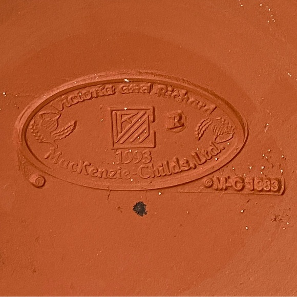 Vintage MacKenzie-Childs Madison Dinner Plate 11 5/8” Hand Painted Pastels 1983 - Picture 9 of 10